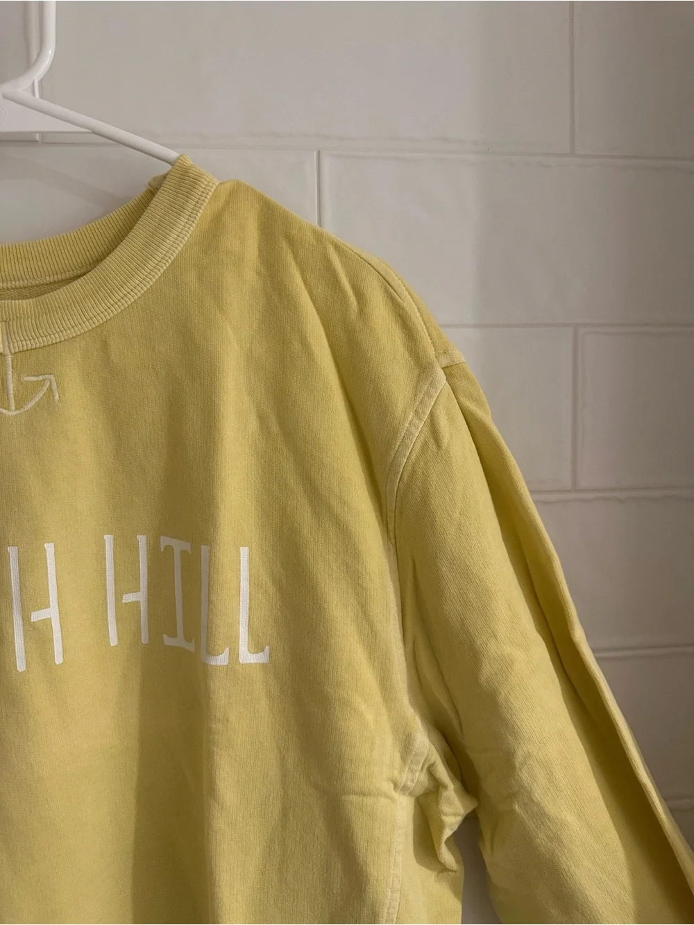 Kiel James Patrick KJP Anchorknit Watch Hill Crewneck Yellow Sweatshirt Size M